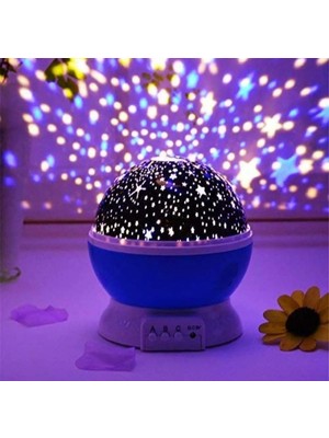 Masa Gece Lambası Yıldız Projektörlü Çocuk Odası USB Kablolu