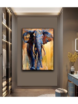 Limitless Design Yağlı Boya Efektli Soyut Fil Tablosu |Hd Baskı Kanvas Tablo (Kabartmasız)