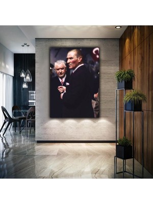 Limitless Design Atatürk Modelli Dekoratif Şık Hd Baskı Kanvas Tablo
