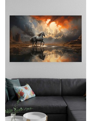 Limitless Design Dört Nala Koşan At Abstract Özel Tasarım Hd Kalite Hd Baskı Kanvas Tablo/ Ev Ofis Şıklık Katın