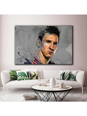 Limitless Design Lionel Messi Arjantin Futbol Art Çizim Dekor Hd Baskı Kanvas Tablo