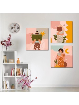 Limitless Design Kitap Okuyan Kız Temalı Hd Baskı Kanvas Tablo