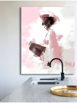 Limitless Design Dekoratif Gırl In Pınk Hd Baskı Kanvas Tablo