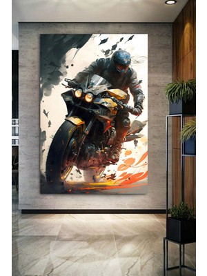 Limitless Design Hızlı Motorcu Hd Abstract Hd Baskı Kanvas Tablo