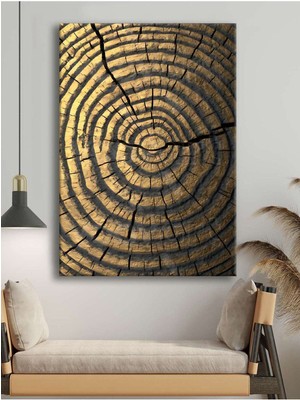 Limitless Design Abstract Tree Stump Dekoratif Hd Baskı Kanvas Tablo - Voov2494
