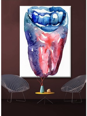 Limitless Design Sepya Yağlı Boya Görünümlü Ağız,Diş,Dent,Diş Hekimi Hd Baskı Kanvas Tablo