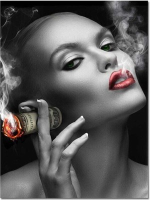 Limitless Design Dekoratif Red Lips Hd Baskı Kanvas Tablo