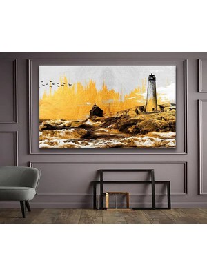 Limitless Design Sürrealist Deniz Feneri Ve Doğası Hd Baskı Kanvas Tablo