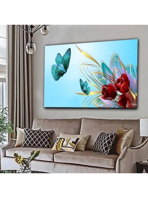 Limitless Design Kelebek Motifli Şık Tabloları Kl11|Hd Baskı Kanvas Tablo