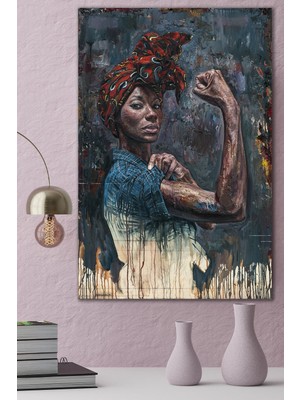 Limitless Design Strong Woman Hd Baskı Kanvas Tablo