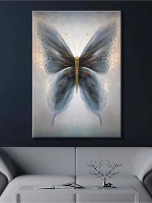 Limitless Design Kelebek Hd Baskı Kanvas Tablo - Salon Oturma Yatak Odası Ofis Antre Cafe Mutfak Için Duvar Dekoru