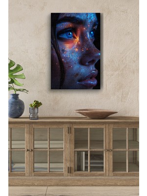 Limitless Design Renkli Futuristik Kadın Yağlı Hd Baskı Kanvas Tablo