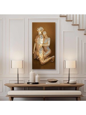 Limitless Design Sarılan Metal Çift Sepya Efekt Dekoratif Boyuna Dikey Hd Baskı Kanvas Tablo