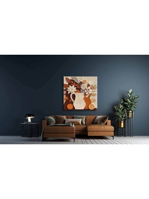 Limitless Design Vazoda Dekoratif Çiçekler Hd Baskı Kanvas Tablo