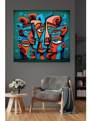 Limitless Design Özgün Tasarım Renkli Yüzler Hd Kalite Hd Baskı Kanvas Tablo