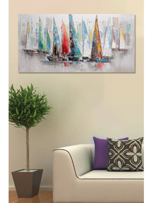 Limitless Design Gri Yelkenliler Hd Baskı Kanvas Tablo