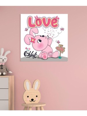 Limitless Design Dekoratif Çocuk Odası Love Rabbit Duvar Hd Baskı Kanvas Tablo