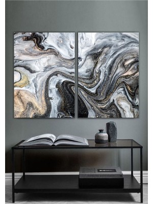 Limitless Design Soyut Temalı Dekoratif Hd Baskı Kanvas Tablo (2 Li Set Olarak Satılmaktadır)