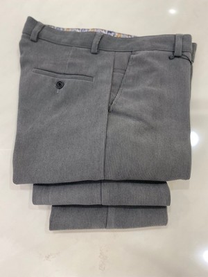 BURSPA Rahat Kesim Kışlık Içi Polarlı Gri Erkek Kadife Baba Pantolon