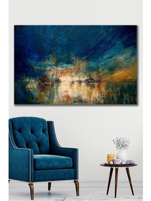 Limitless Design 50X70 Yağlı Boya Görünümlü Deniz Savaşları Hd Baskı Kanvas Tablo