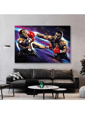 Limitless Design Boks Maçı Profesyonel Boks Oyuncuları Spor Yatay Hd Baskı Kanvas Tablo