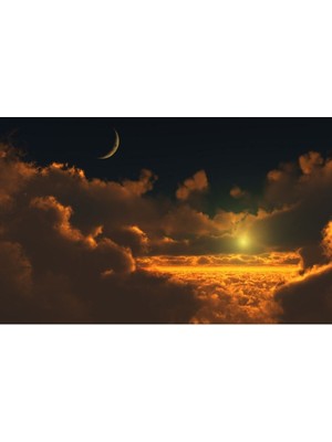Limitless Design Bulutlar ve Güneş Hd Baskı Kanvas Tablo