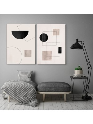 Limitless Design Soyut Temalı Dekoratif Hd Baskı Kanvas Tablo (2 Li Set Olarak Satılmaktadır)