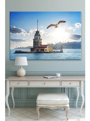 Limitless Design Kız Kulesi Manzara Istanbul Hd Baskı Kanvas Tablo (120X80 cm Ölçü) Dev Boyut
