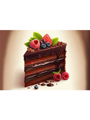 Limitless Design Kek Dilimi Mutfak Pastahane ve Kafelere Asmalık Hd Baskı Kanvas Tablo