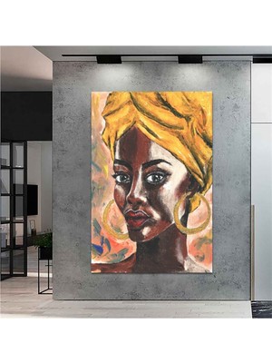 Limitless Design Extra Dev Boyut Dekoratif Soyut Afrikalı Kadın