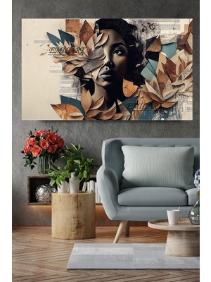 Limitless Design Renkli Sonbahar Görünümlü Kadın Özel Tasarım Hd Kalite Hd Baskı Kanvas Tablo