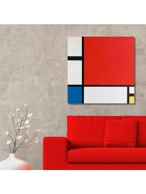 Limitless Design Dekoratif Kare Hd Baskı Kanvas Tablo Piet Mondriaan 1926 Composition 2