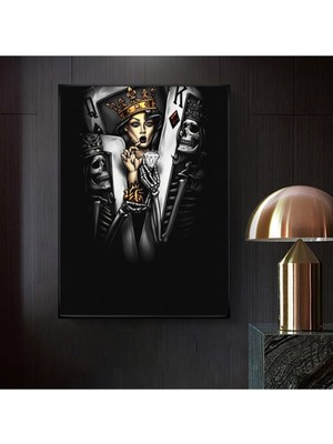 Limitless Design Maça Kızı Poker Kart Hd Baskı Kanvas Tablo