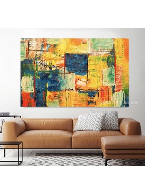 Limitless Design Yağlı Boya Görünümlü Soyut Renkler Hd Baskı Kanvas Tablo