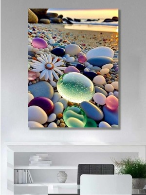 Limitless Design Renkli Taşlar 2-Hd Baskı Kanvas Tablo Salon Oturma Yatak Odası Ofis Antre Cafe Için Duvar Dekoru