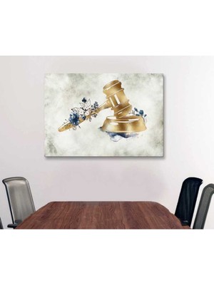 Limitless Design Yağlı Boya Görünümlü Hakimin Çekici, Adalet, Hukuk Bürosu, Avukat Hd Baskı Kanvas Tablo