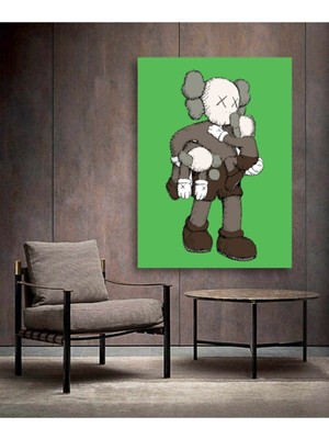 Limitless Design Yeşil Kaws Tekli Hd Baskı Kanvas Tablo