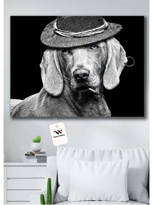 Limitless Design Black Dog Hd Baskı Kanvas Tablo