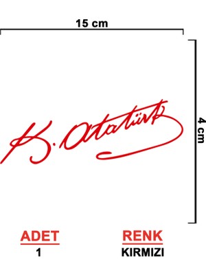 Sönmez Sticker Atatürk İmza Sticker - Kemal Atatürk Sticker - Kemal Atatürk İmza Sticker - Atatürk Sticker - Oto Sticker - Araba Sticker - Araç Sticker