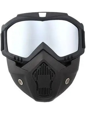 Ceymstech Rüzgar Geçirmez Hd Motosiklet ve Kar Kayak Spor Gözlük Motokros Yaz Uv Koruma Gümüş Renk