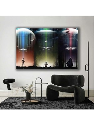 Limitless Design Star Wars Üçlemesi Savaş Gemileri Gezegenler Yoda Han Solo Darth Wader Hd Baskı Kanvas Tablo AR030246