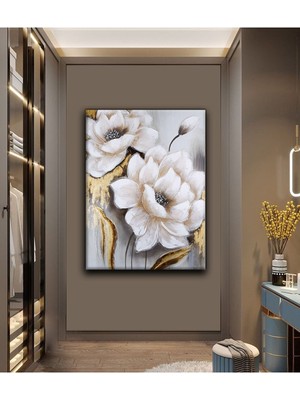 Limitless Design Dekoratif Tablonuz Dekoratif Modern Şık Çiçek Hd Baskı Kanvas Tablo Dikey E21