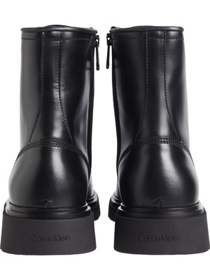 Calvin Klein Deri Siyah Erkek Bot Lace Up Boot W/ Zıp Lth