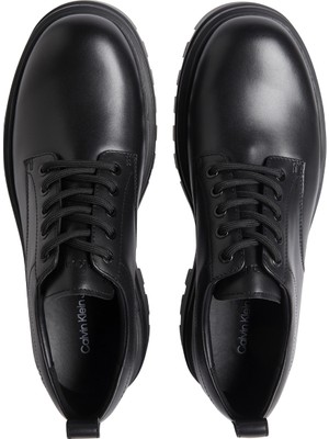 Calvin Klein Deri Siyah Erkek Günlük Ayakkabı Lugged Derby Shoe Lth