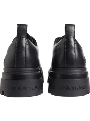 Calvin Klein Deri Siyah Erkek Günlük Ayakkabı Lugged Derby Shoe Lth