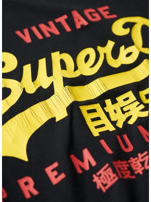 Superdry Bisiklet Yaka Baskılı Siyah Erkek T-Shirt M1011977A12A_VL Duo Tee