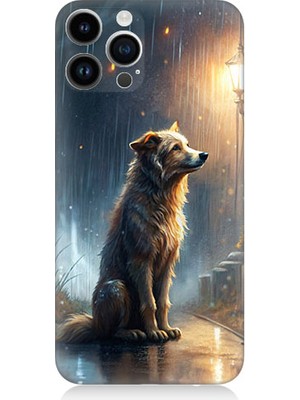 Teknomeg Apple iPhone 13 Pro Max Uyumlu Yağmurlu Sokak  Desenli Silikon Kılıf