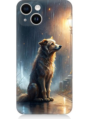 Teknomeg Apple iPhone 13 Uyumlu Yağmurlu Sokak  Desenli Silikon Kılıf