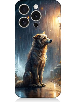 Teknomeg Apple iPhone 15 Pro Uyumlu Yağmurlu Sokak  Desenli Silikon Kılıf