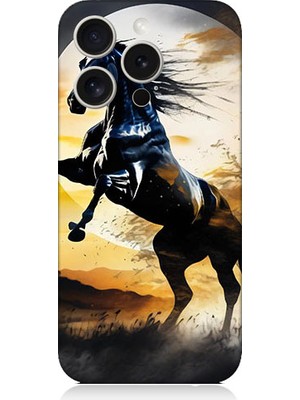 Teknomeg Apple iPhone 15 Pro Max Uyumlu Şaha Kalkmış At  Desenli Silikon Kılıf
